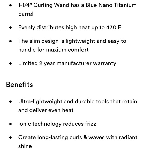 💙NWT💙 1 1/4” Babyliss Pro Nano-Titanium curling wand - Picture 7 of 11